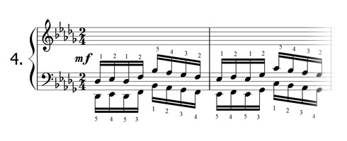 Piano technique exercise N°4 in Db