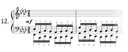 Piano technique exercise N°12 in Ab