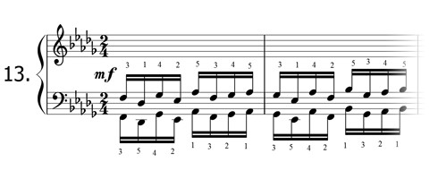 Piano technique exercise N°13 in Db