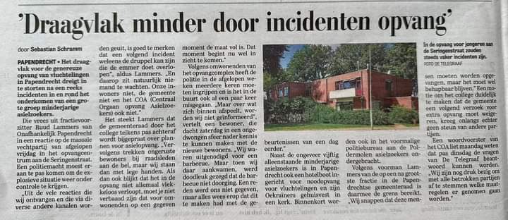 Artikel verschenen in de Telegraaf