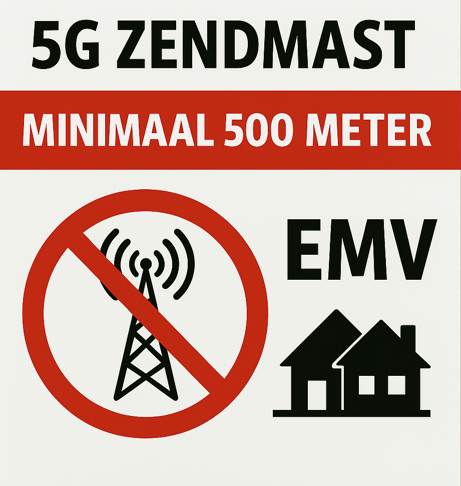 5G zendmast uit voorzorg op minimaal 500 meter afstand van woningen