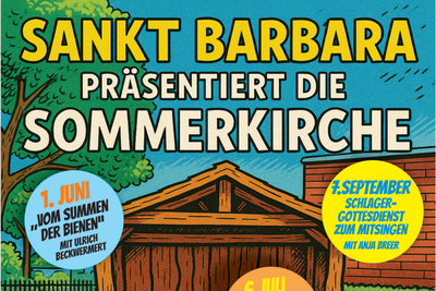 Sommerkirche an der Außenkrippe in St. Barbara