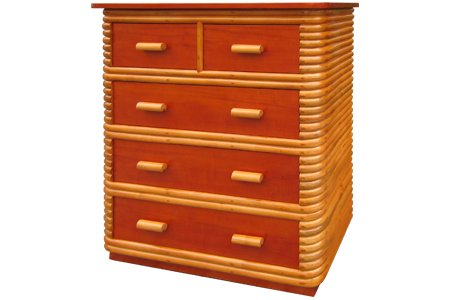 Rattan 5 drawer chest