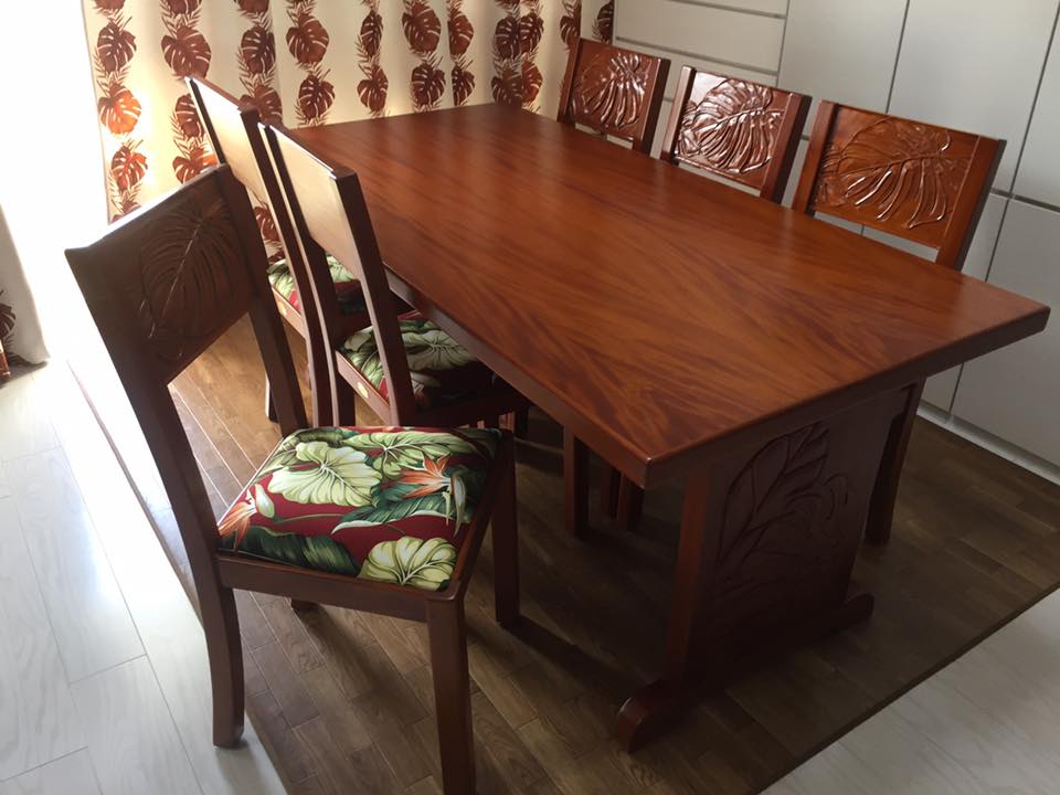 Mahogany dining table Monstera W 1800