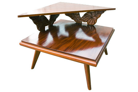 Acacia wood royal carving corner table