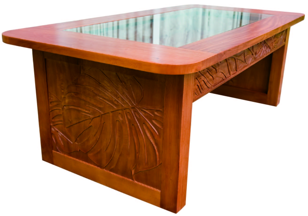 Mahogany Glass Top Collection Coffee Table