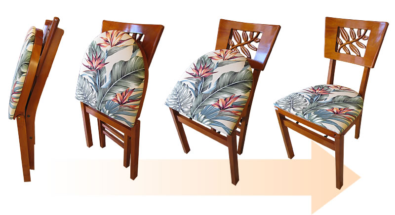 Tropical Reef Carving Folding Chair