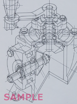 1級　テクニカルイラストレーションCAD　課題の作図例