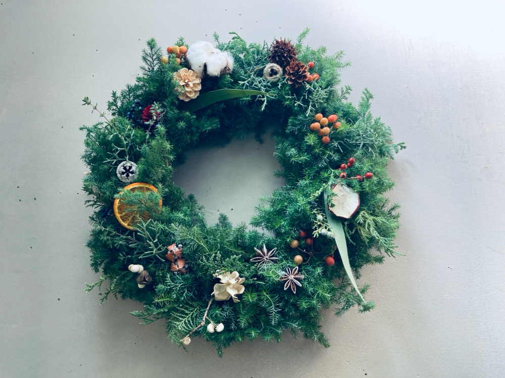 クリスマスリース作りました - 福岡のピアノ教室