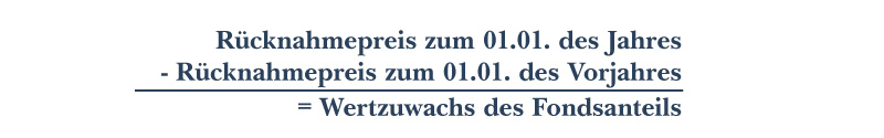 Berechnung des Wertzuwachses einen Fondsanteils zum Vergleich mit dem steuerlichen Basisertrag.