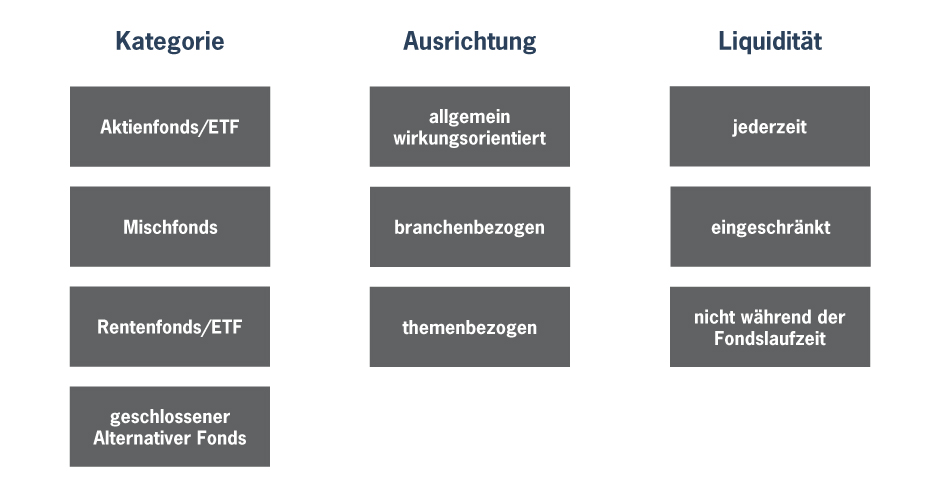 Unterscheidungskriterien von Impact-Investmentfonds