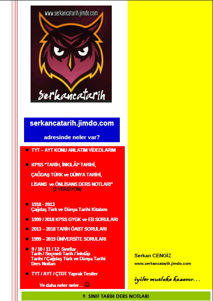9 sinif tarih ders notlari