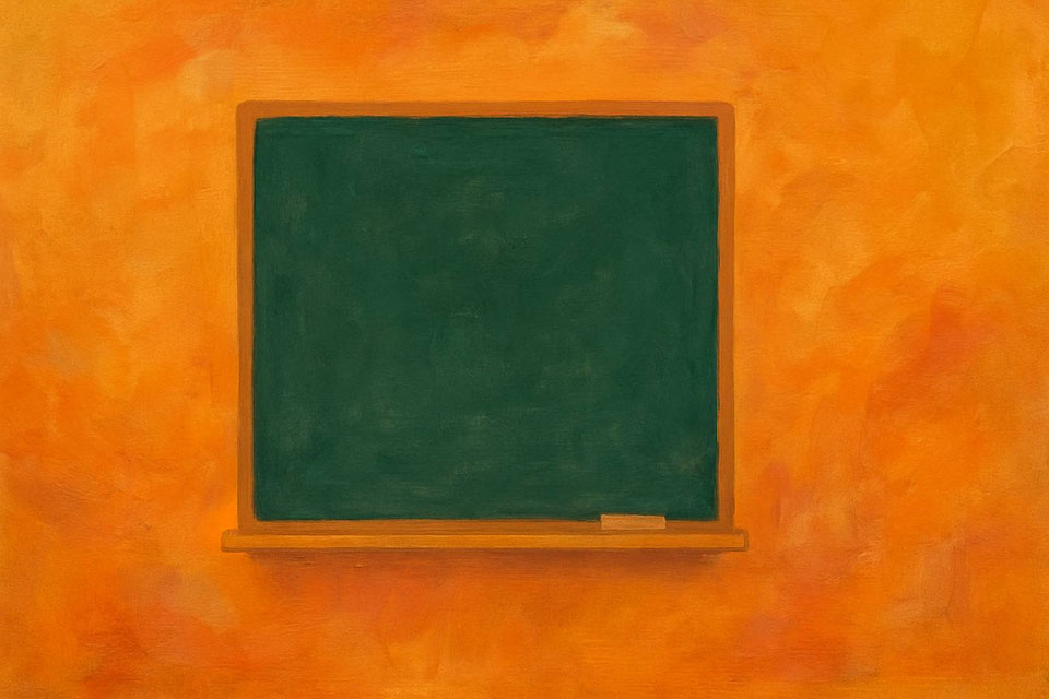 Eine unbeschriebene grüne Tafel. Die Tafel symbolisiert hier das Unterbewusstsein. Psychotherapeutische Schematherapie in Gladbeck und Kirchhellen, hilft dieses Unterbewusste zu erkunden.