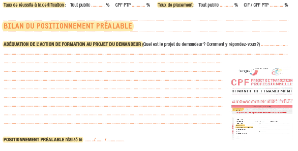 CPF de transition et obligations des "OF" - Positionnement CPF de transition et obligations des "OF" - Positionnement