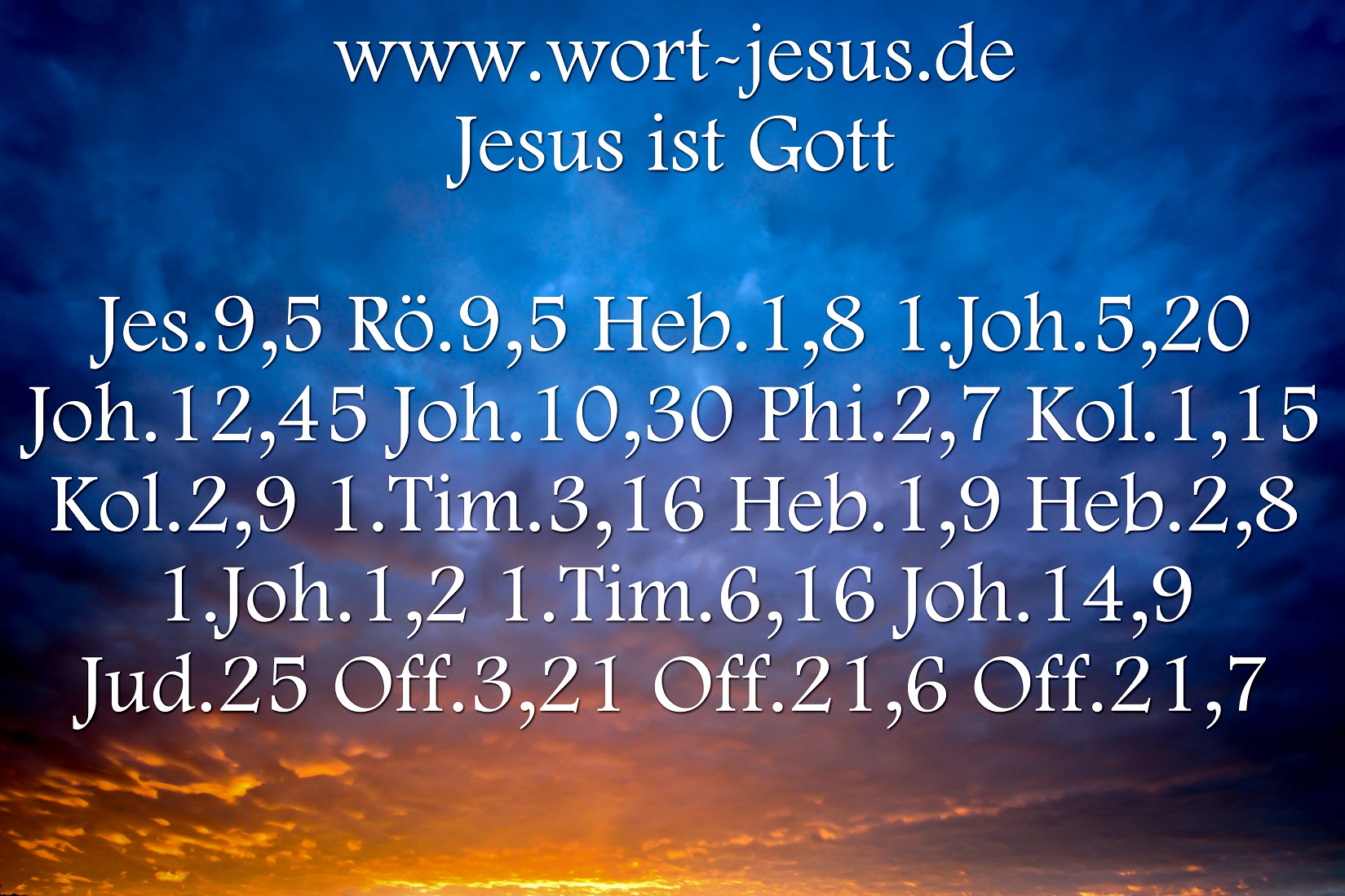 Jesus ist Gott wortjesuss Webseite!