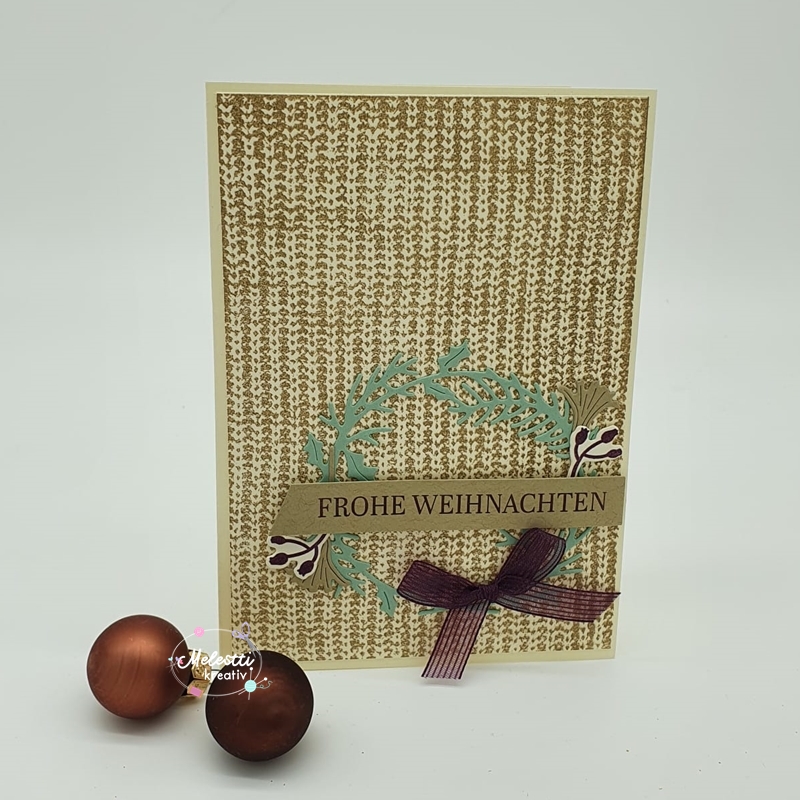 Weihnachtskarte "Schöner Kranz" und "Knit together"