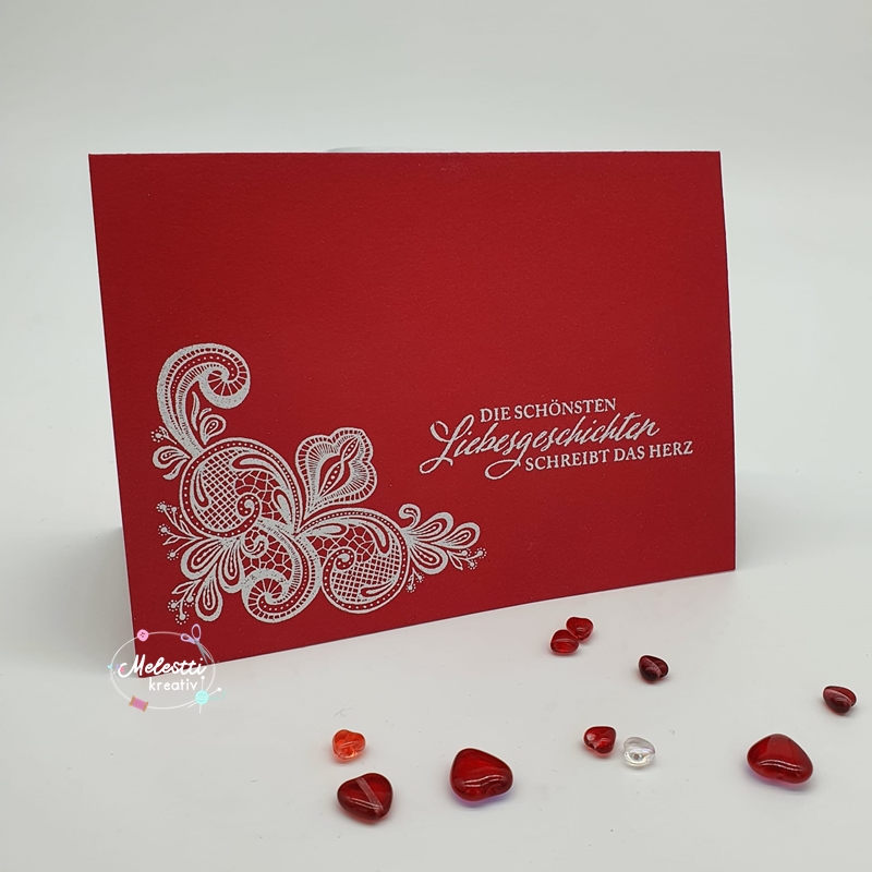 Hochzeitskarte in Rot-Weiß