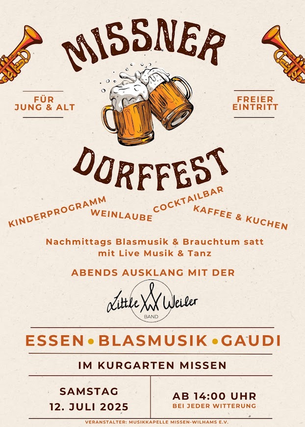 Mit Livemusik und abends Ausklang mit Little Weiler Band