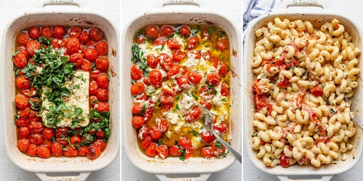 Alles in einer Auflaufform bei 220 Grad ca. 20-25 Min. im Ofen backen. Gewünschte, gekochte Pasta dazugeben und alles verrühren. Guten Appetit!