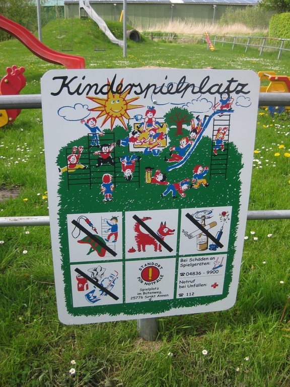 Fachinformation: Spielplatzschild