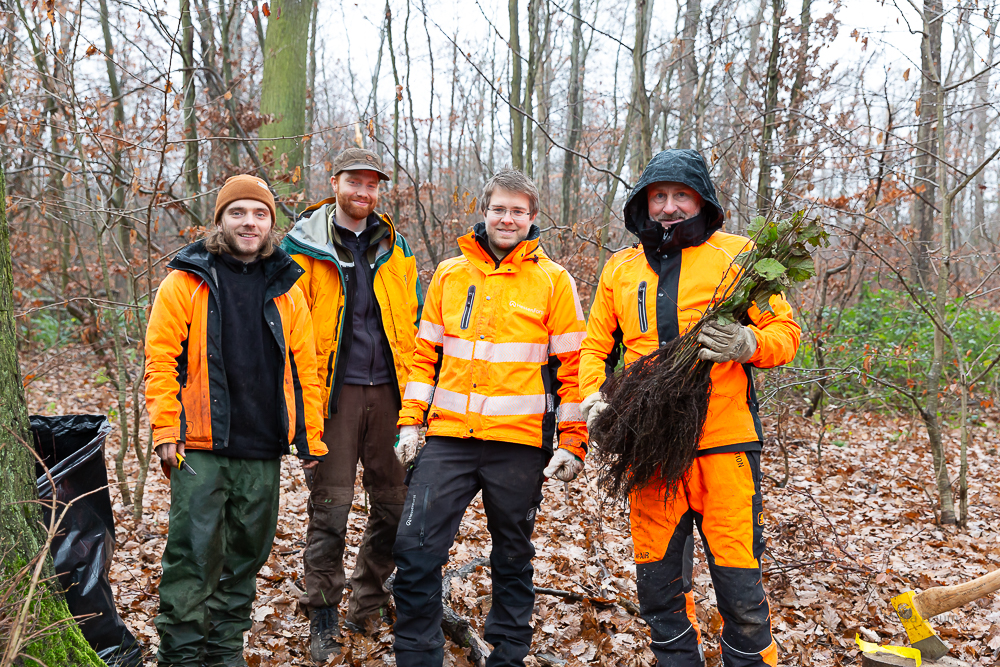 Darmstädter Lauf-Treff Ökologische Aufforstung Waldrand Neubaugebiet Ludwigshöhviertel am 7.12.2024 Darmstadt, Foto: Christa Daum