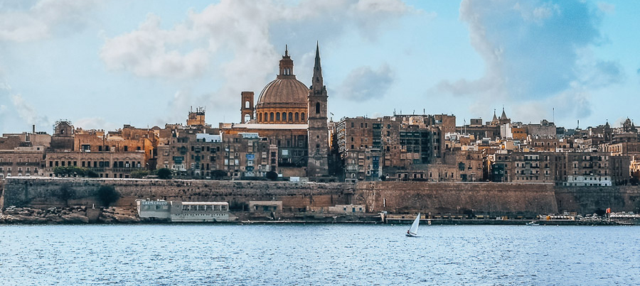 Ausblick von Sliema auf Valletta
