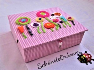 M - Lolli Pop Kinderschmuckkästchen rosa kariert, auch in Gr. S - M - L - XL-XXL-XXXL Box Geschenke handgemacht
