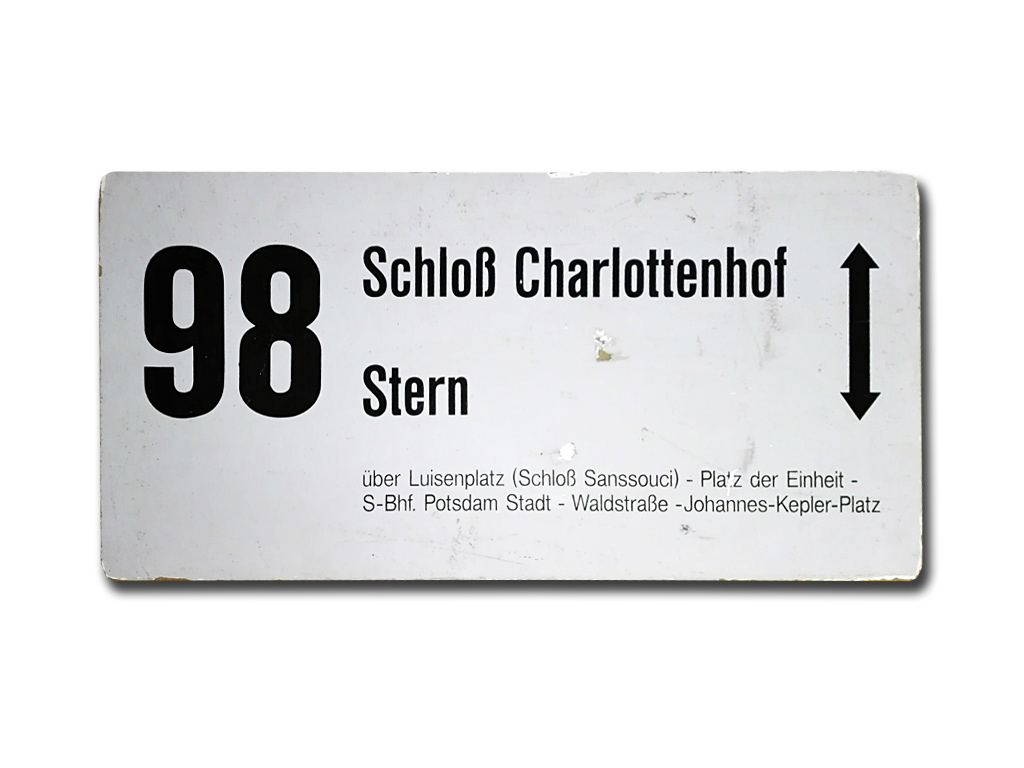 Schild der Linie 98 (1993 - 1996)