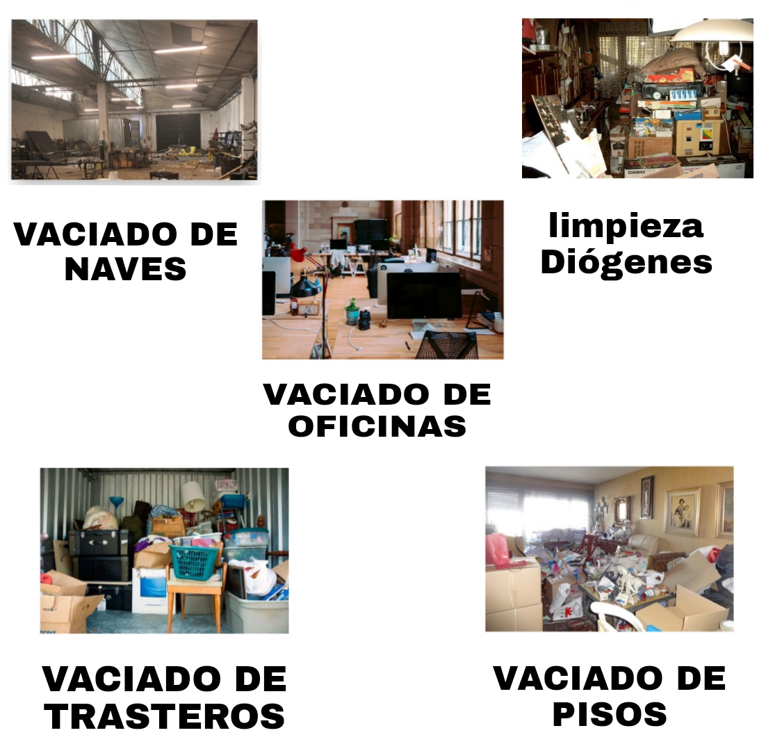 Recogida de muebles, recogida de trastos,recogida de enseres, limpieza de trasteros,vaciado de todo tipo de inmuebles,recogida de poda,recogida de escombros.