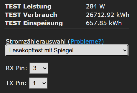 Stromzähler - Lesekopftest hinzugefügt