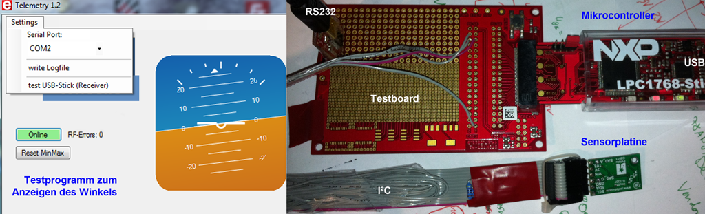 Lagesensor Test (Gyro+Beschleunigung)