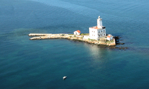 Il faro di Olbia  - veduta aerea