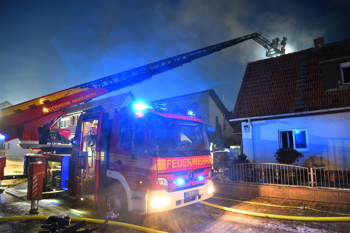 Heidelberg-Pfaffengrund: Brand einer Doppelhaushälfte -   400.000,- Euro Sachschaden