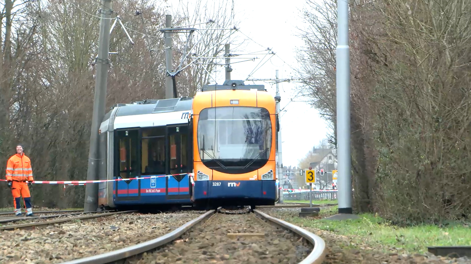 Heidelberg-Rohrbach: Entgleisung von Straßenbahn