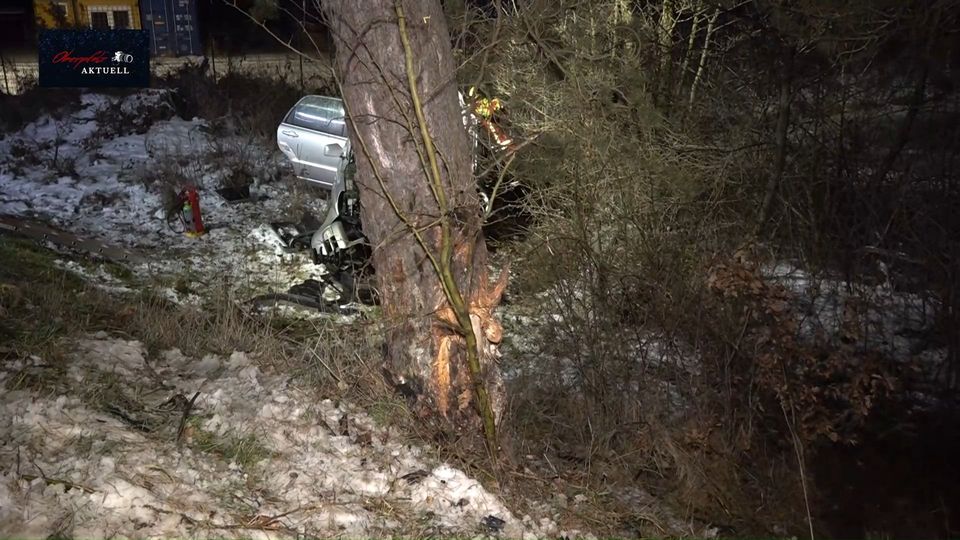 Schwerer Verkehrsunfall: PKW gegen Baum