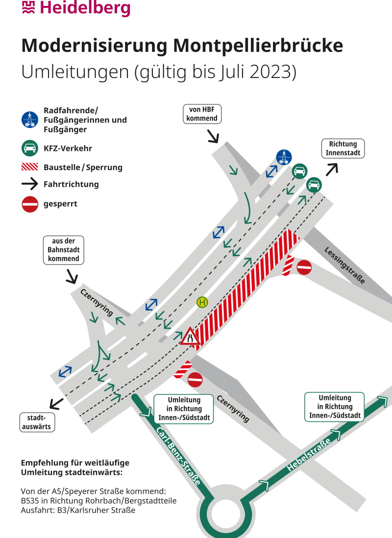 Montpellierbrücke wird modernisiert: Geänderte Verkehrsführung ab 30. Januar