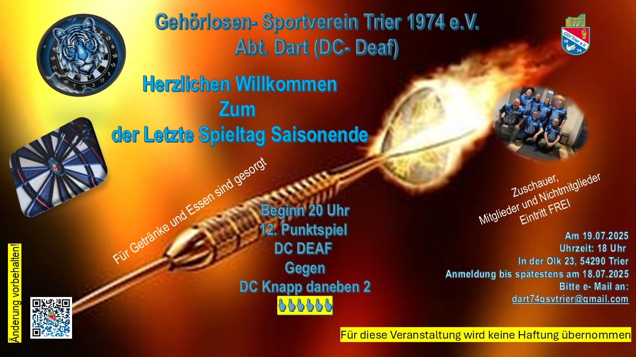 Dart Letzte Saisonende