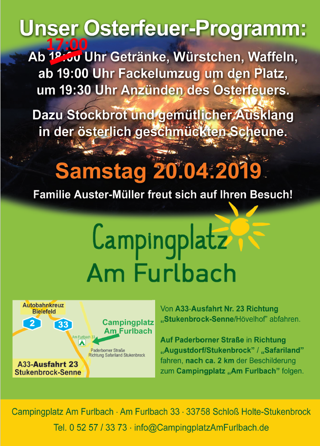 Osterfeuer 2019 Campingplatz Am Furlbach