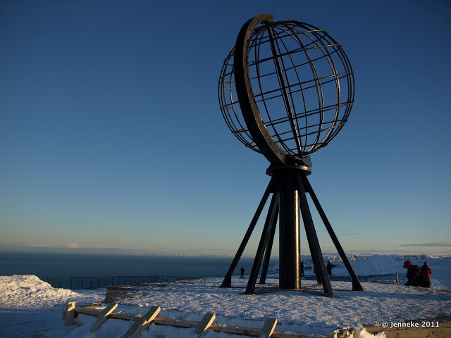 De Noordkaap, het noordelijkste punt van Noorwegen, 2000 km hiervandaan ligt Spitsbergen