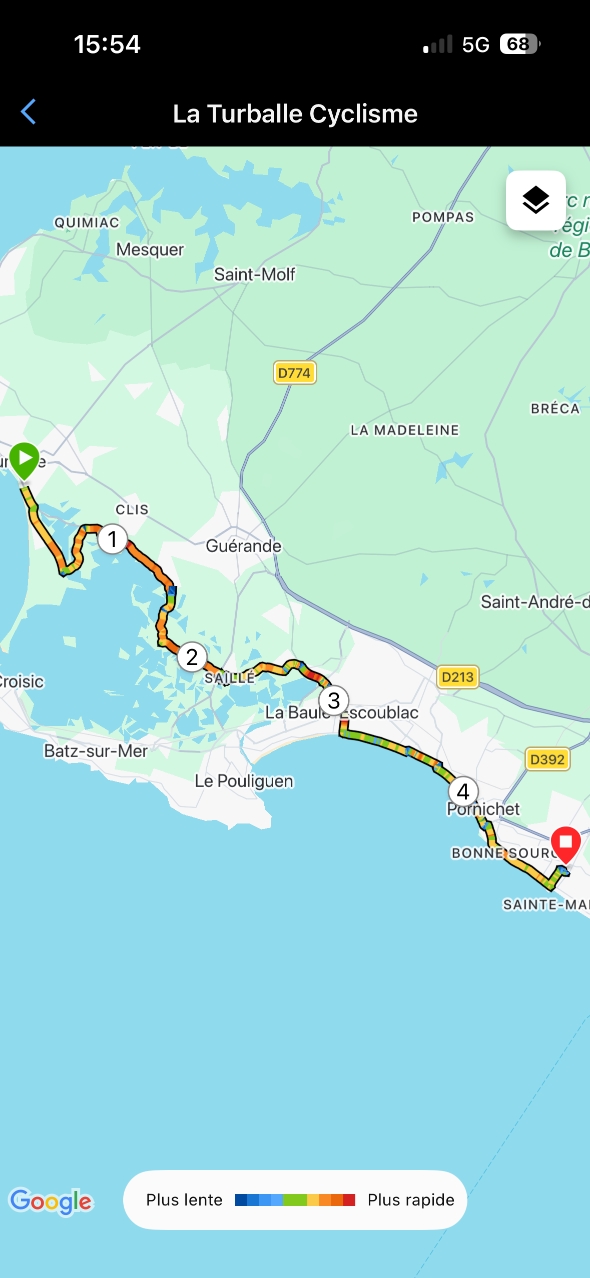 parcours du jour 70 km sous le soleil 