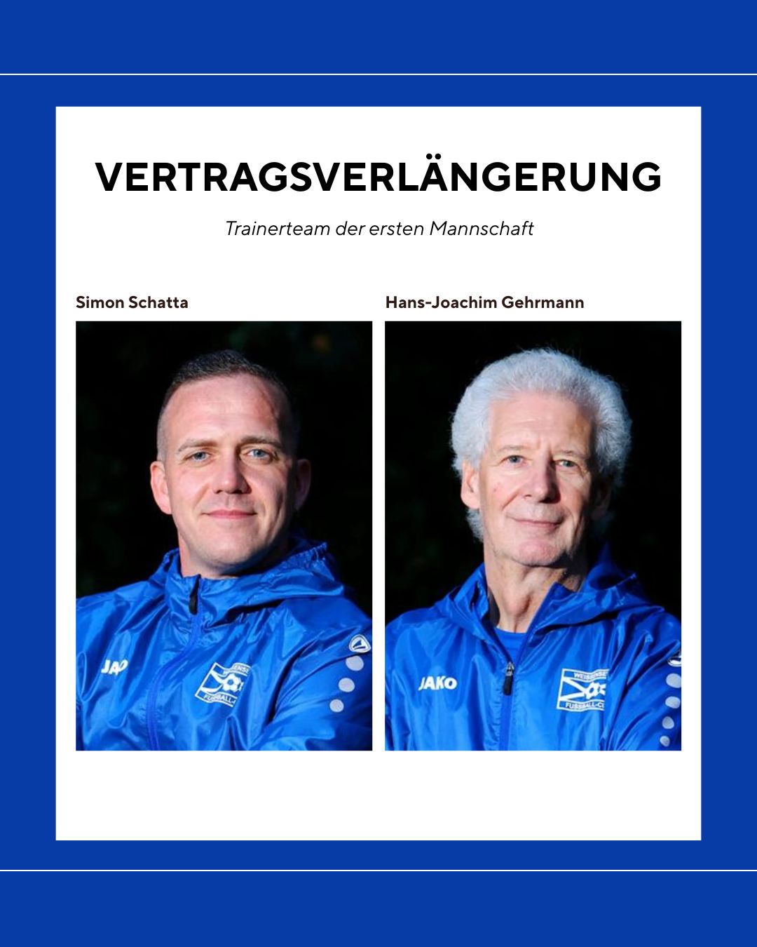 Verträge verlängert: Trainerteam der ersten Mannschaft bleibt