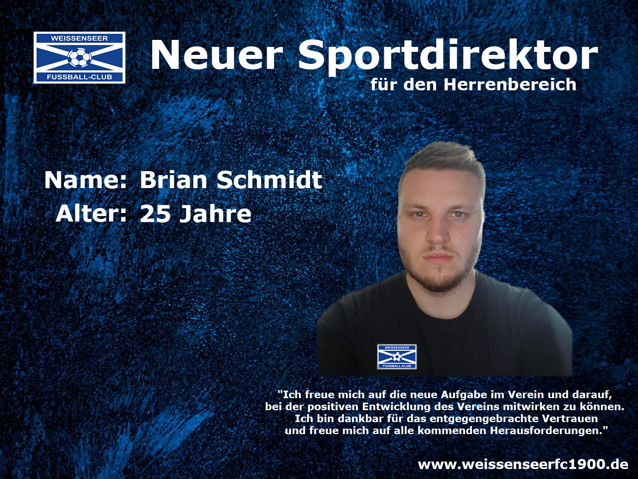 Neuer Sportdirektor beim Weißenseer FC