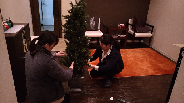 北九州市小倉にあるリラクゼーションマッサージリセッタのクリスマスツリー