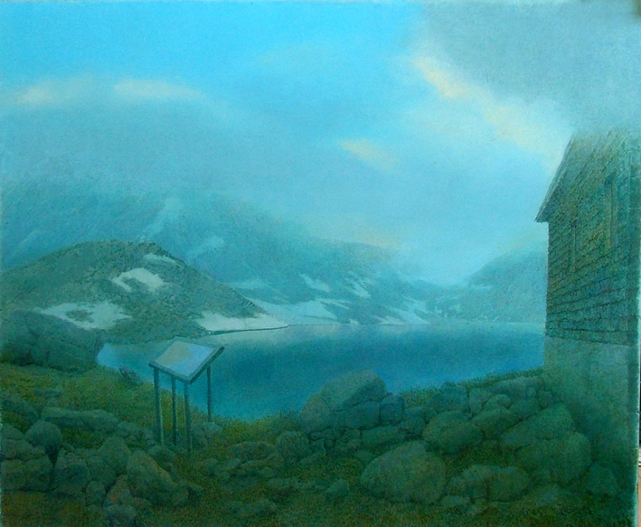 Gebirgsee (Lake in the Mountains), 100x110cm