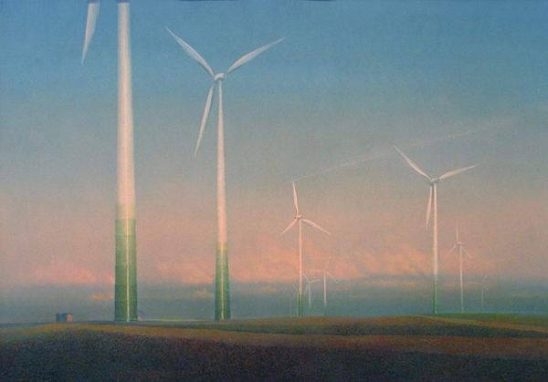 Windräder (Windmills), 70x50cm