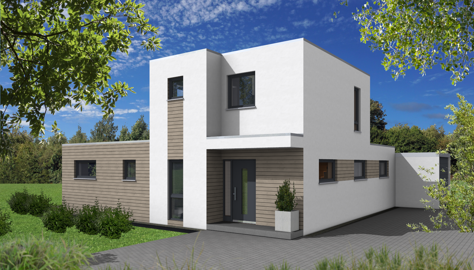 Bungalow mit Staffelgeschoss - Architekten-Haus-bauen