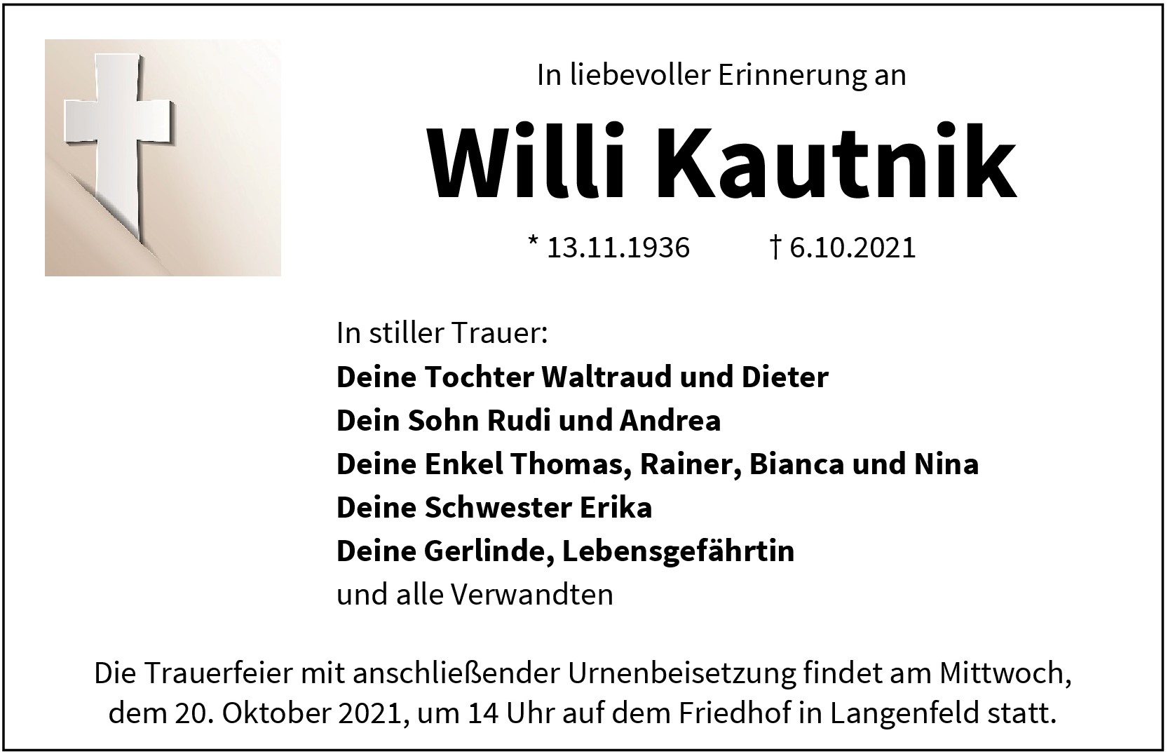 Traueranzeige