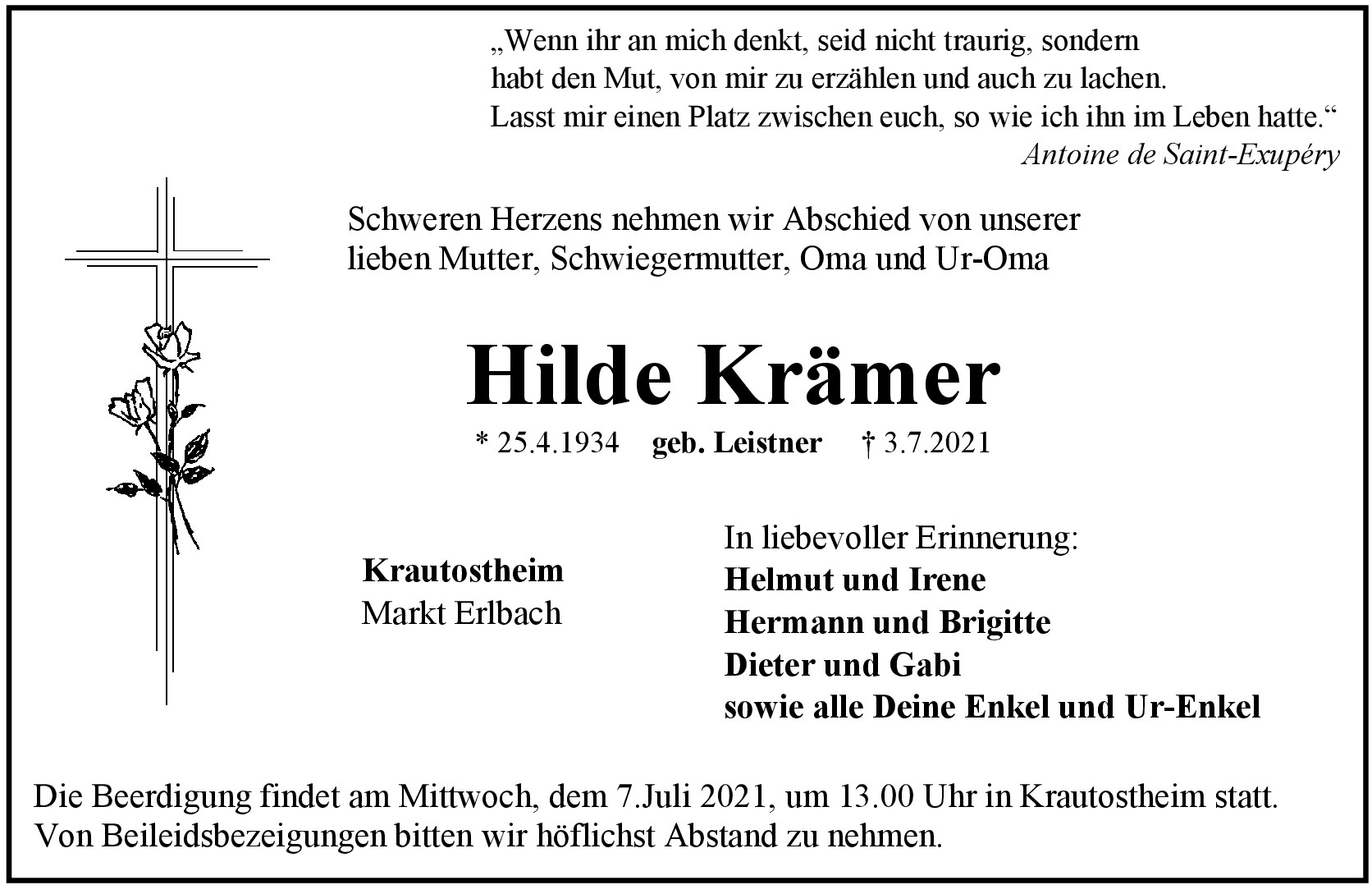 Traueranzeige