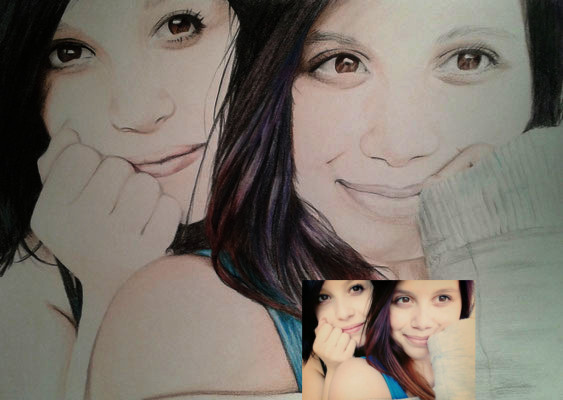 Schwesterliebe , A4, 135 g/m², Zeichenpapier, Polychromos