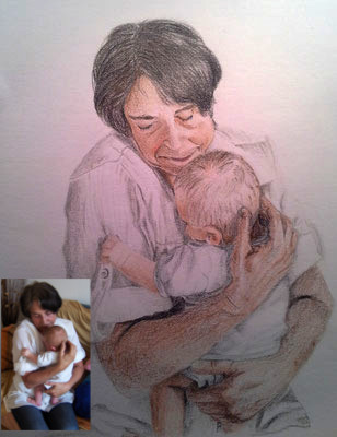 Porträt, Oma <3, A5, 190 g/m², Zeichenpapier, Polychromos